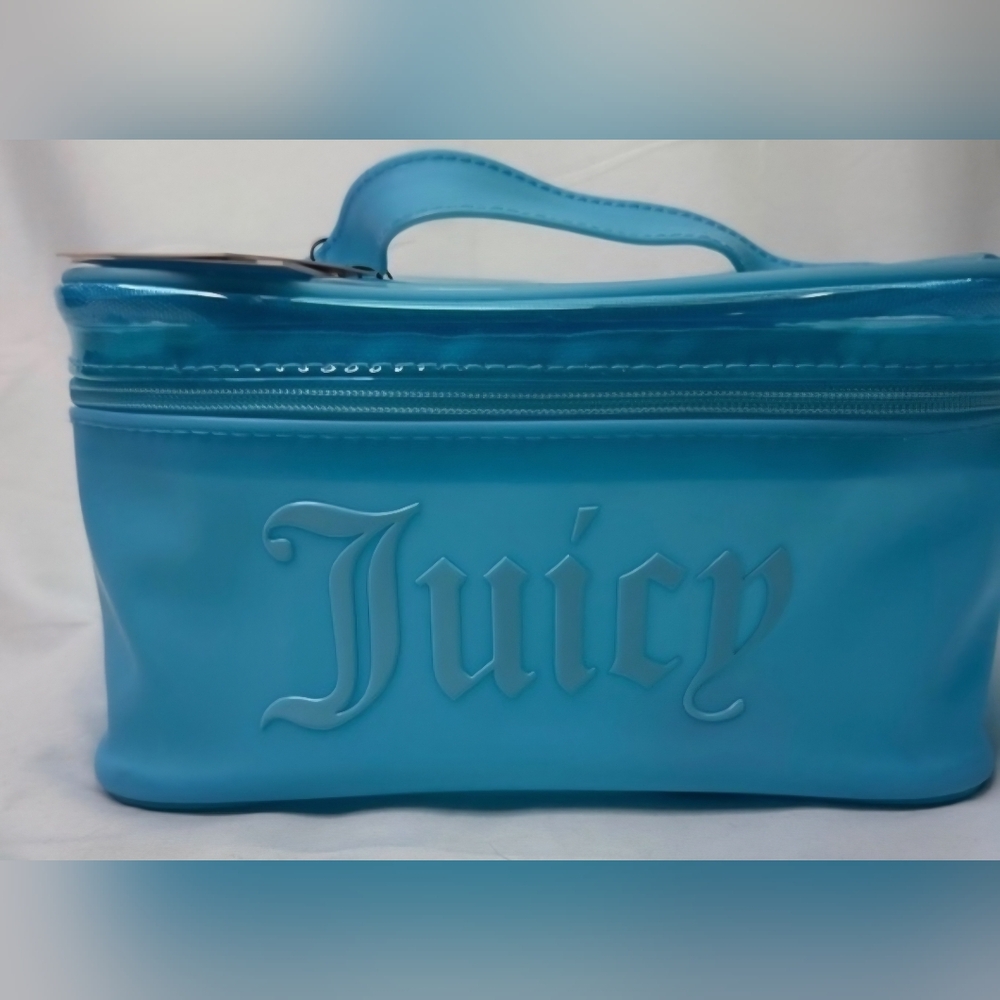 Juicy Couture Blue Cosmetic Bag With Reusable Bottle